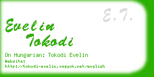 evelin tokodi business card